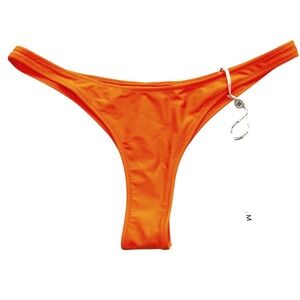 WHITE FOX NWT Women XL Stay Golden Bikini Bottoms Shiny Tangelo Cheeky High Swim